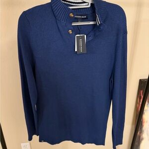 Mizzen+Main Men's Blue Zip Up Sweater